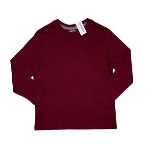 NWT Old Navy Soft Ling Sleeve Shirt S 6/7 Maroon Red